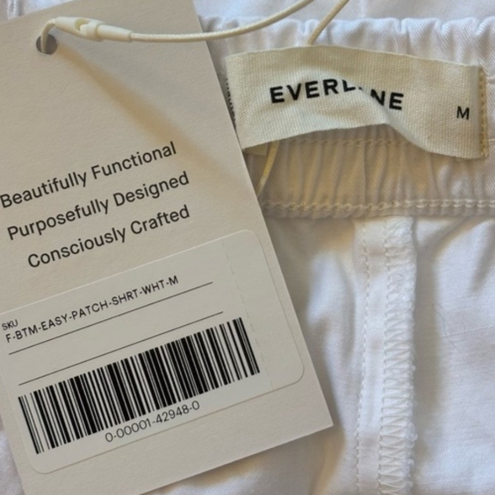 NEW Everlane Easy Patch Pocket White Organic Cotton Shorts M-L - Picture 5 of 7